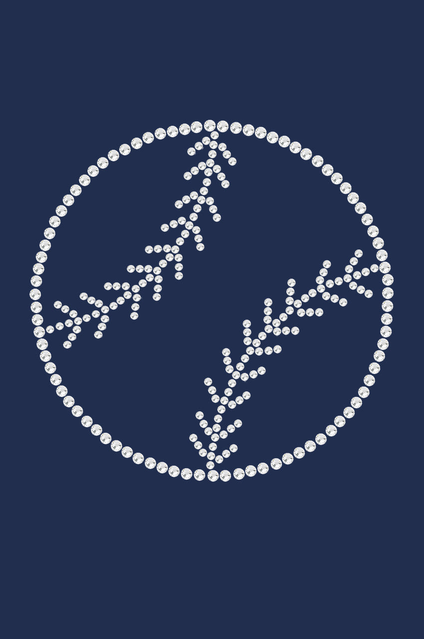Baseball (Rhinestone Outline) - Womens Tee