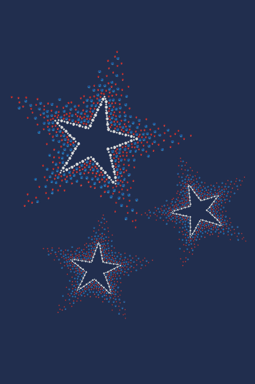 Three Stars (Red & Blue) - Womens T-shirt