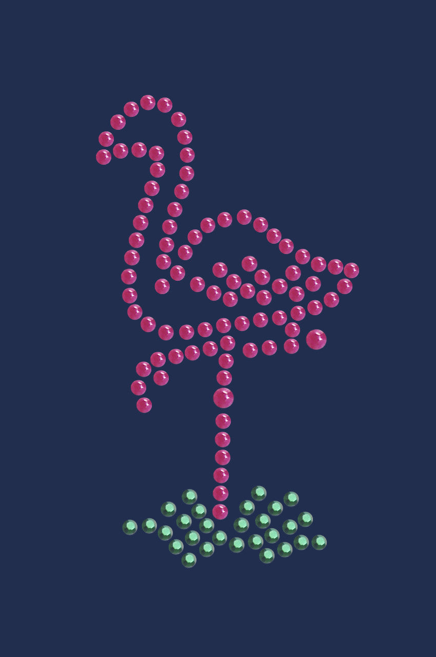 Pink Flamingo in Grass (Small) - Women's T-shirt