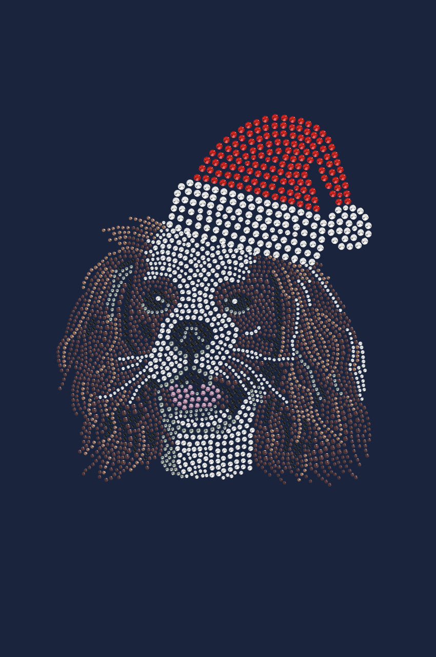 Cavalier King Charles Spaniel with Santa Hat - Womens Tee