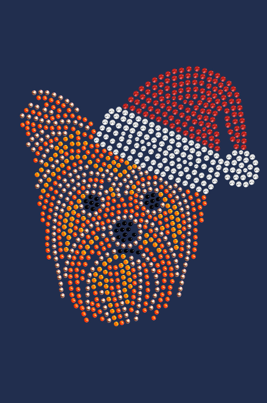 Yorkie Face 2 with Santa Hat - Womens T-shirt