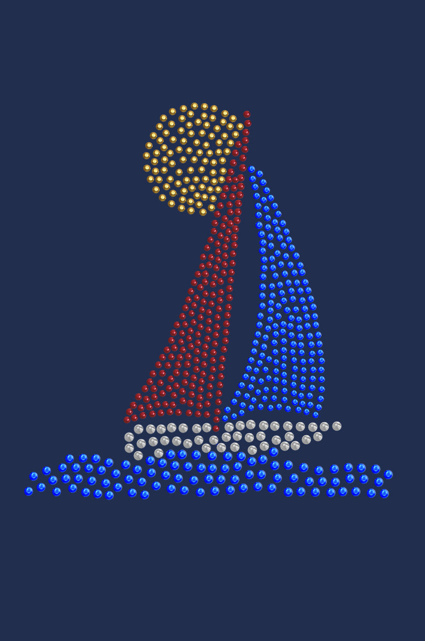 Sailboat (Rhinestud) - Womens T-shirt