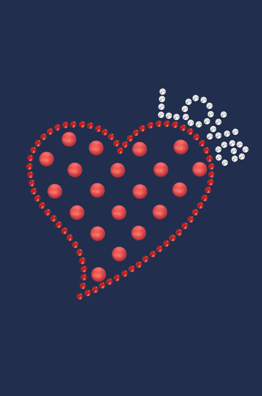Small Love Polka Dot Heart - Womens T-shirt