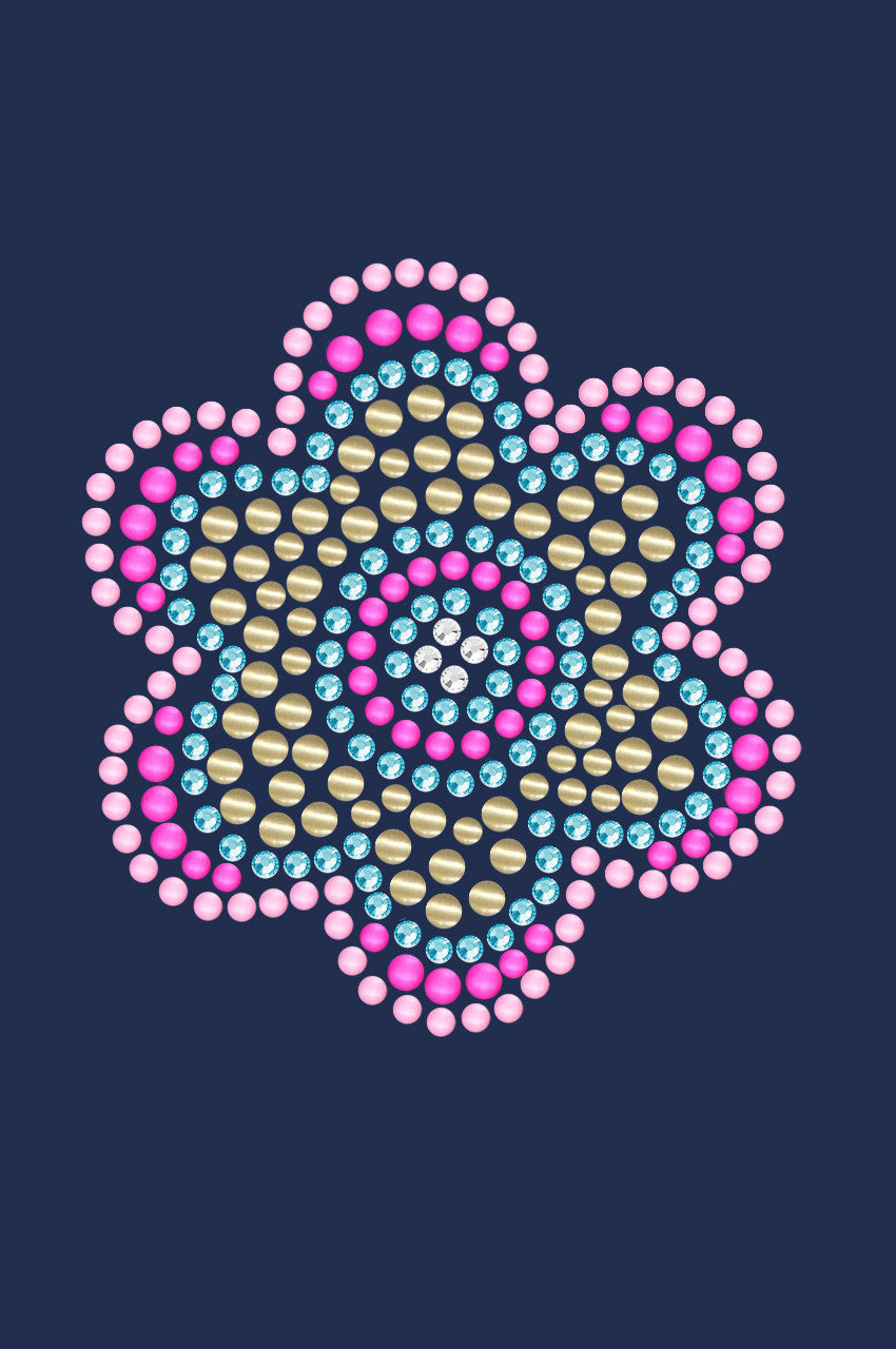Multicolor Nailhead Flower - Womens T-shirt