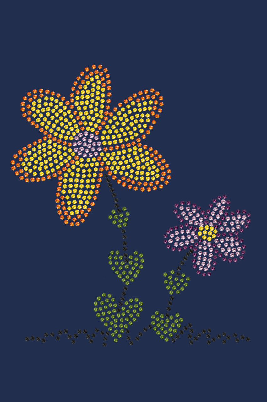 Orange & Purple Flowers - Womens T-shirt