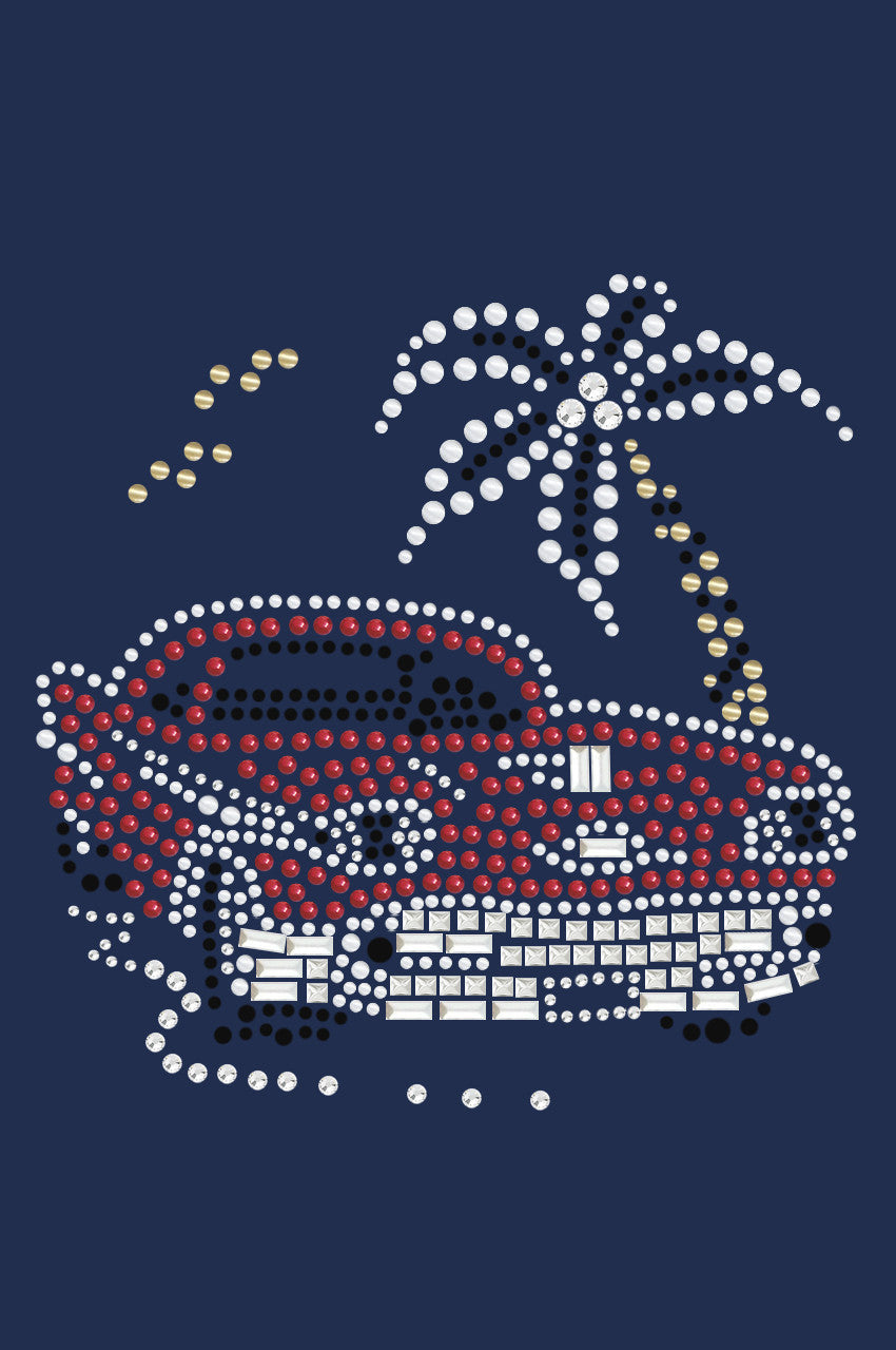 Car with Palm Tree (Red) - Women's T-shirt