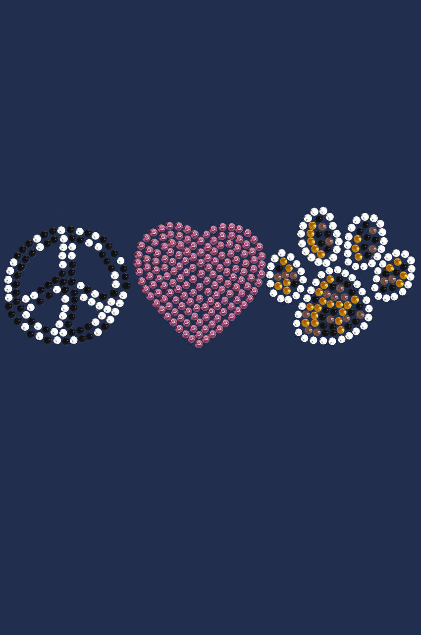 Peace, Love, Paw (Animal Prints) - Womens T-shirt