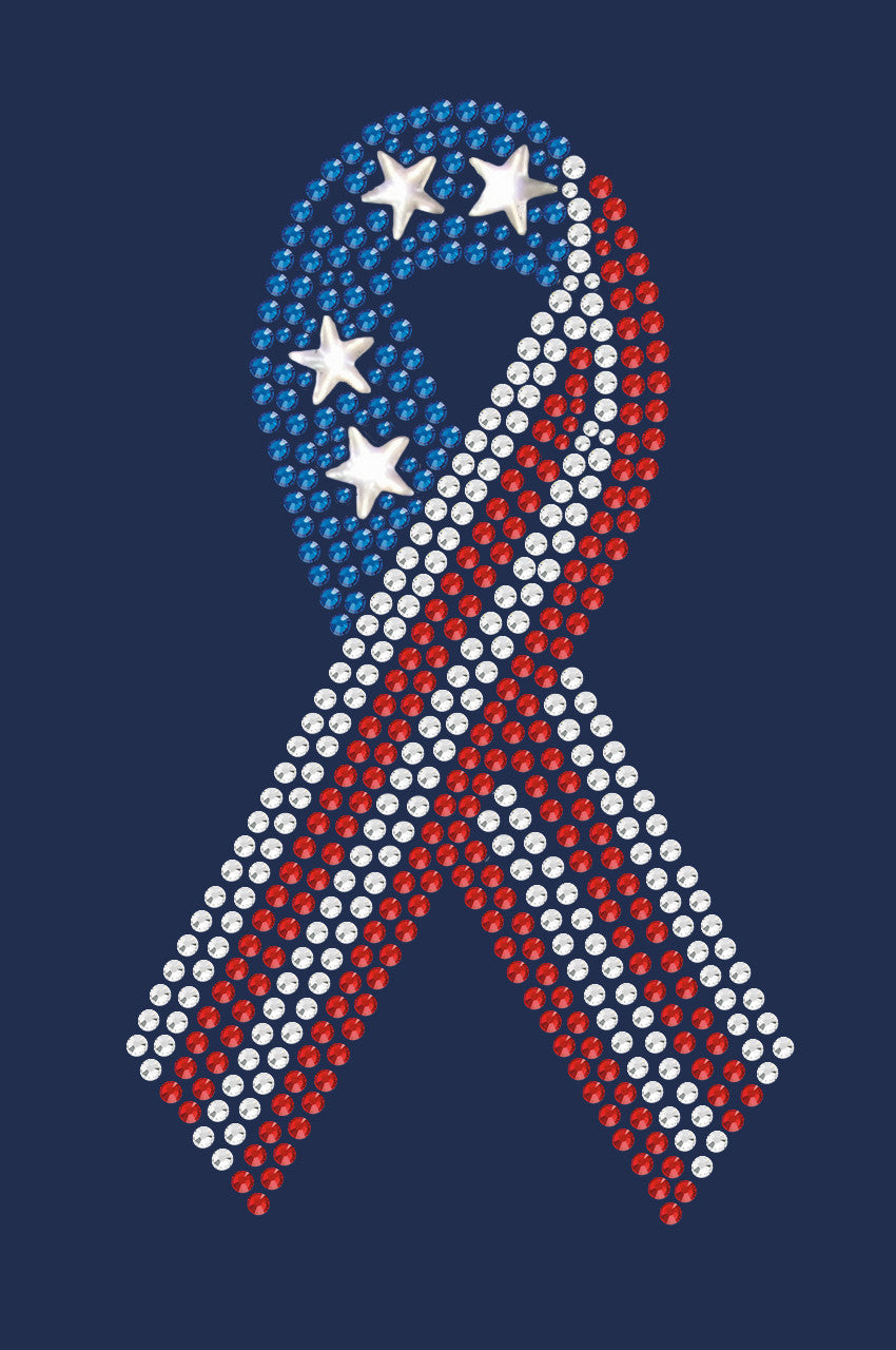 Ribbon (Red, White, & Blue) - Womens T-shirt