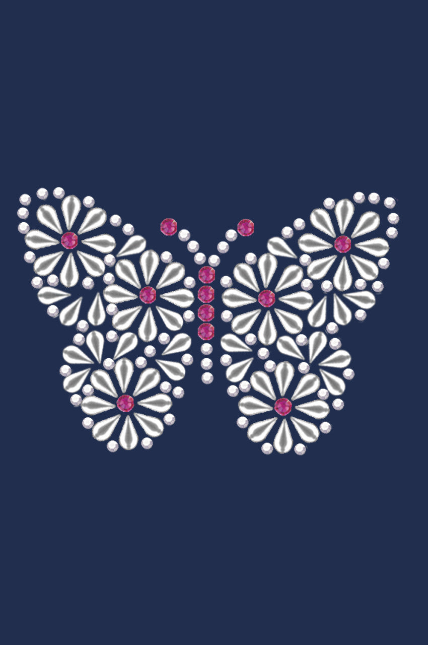 Silver Nailhead Butterfly - Womens T-shirt