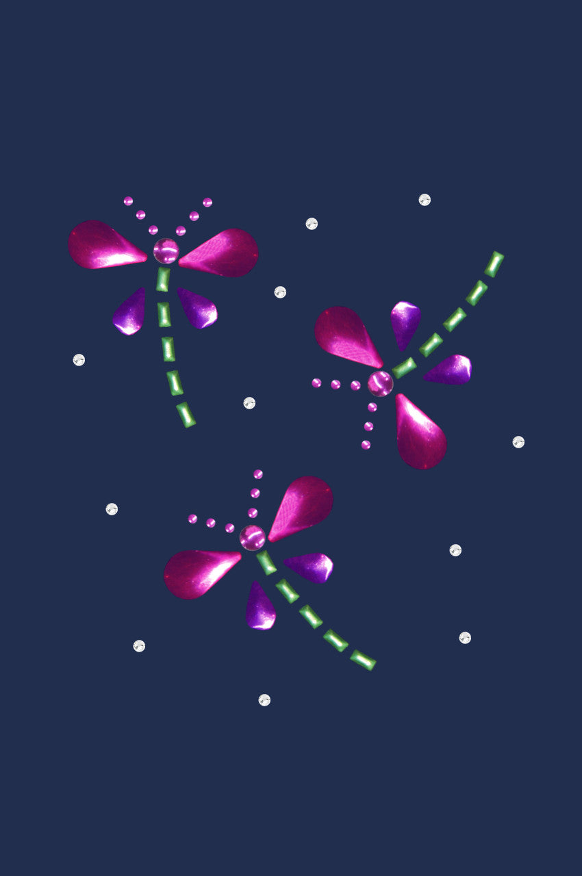 Pink & Purple Nailhead Dragonflies - Women's T-shirt