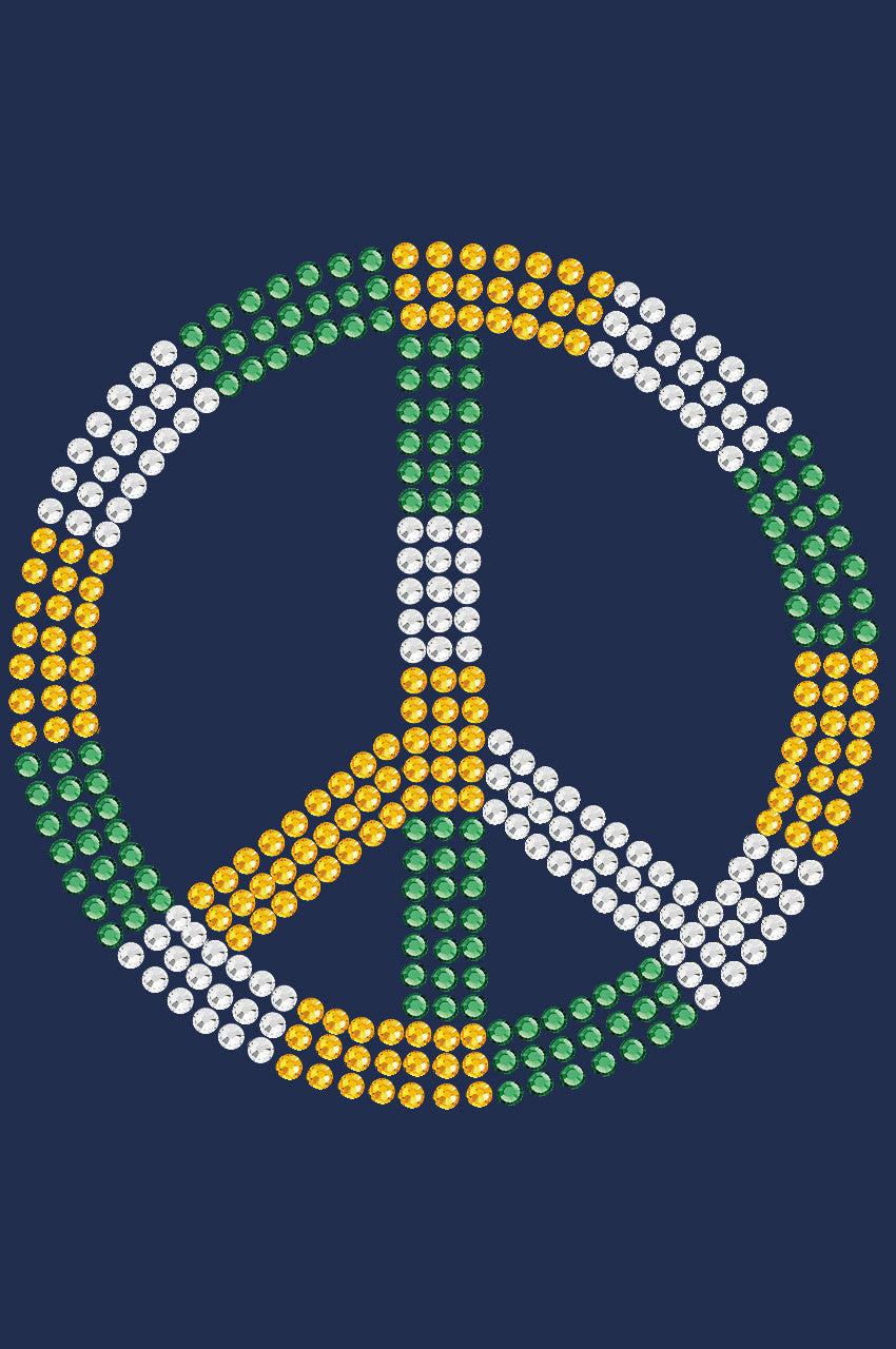 Peace Sign (Green, Gold, & Clear)- Womens T-shirt