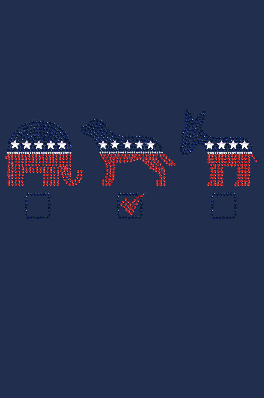 Vote Dog, Elephant, Donkey - Womens T-shirt