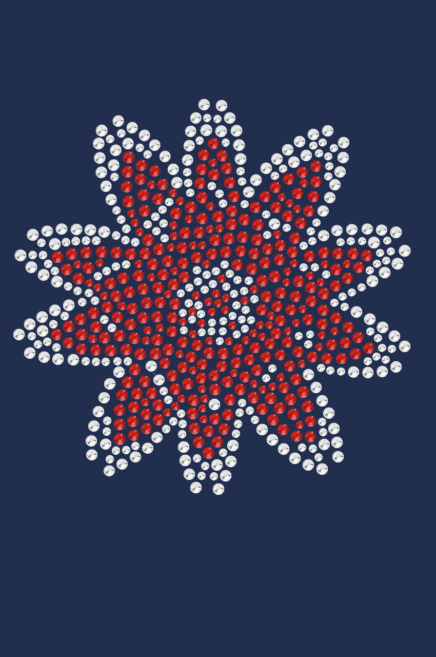 Red Rhinestone Flower - Bandanna