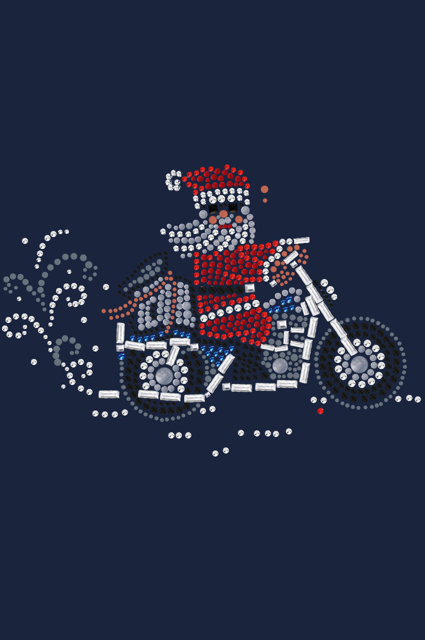 Santa on Motorcycle - Womens Tee