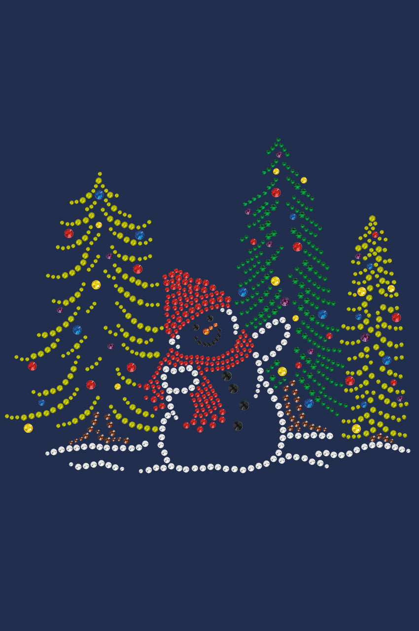 Snowman in Trees - Womens T-shirt