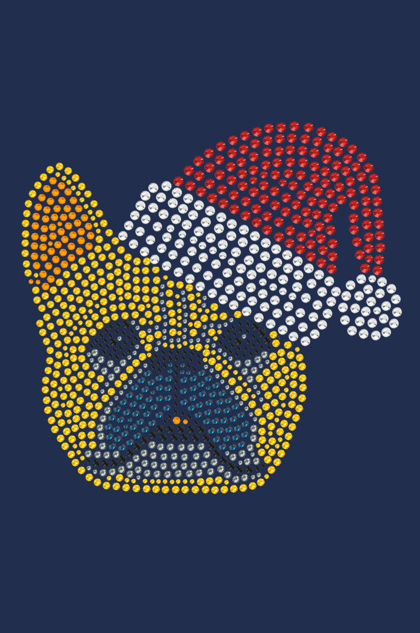 French Bull Dog with Santa Hat - Womens T-shirt