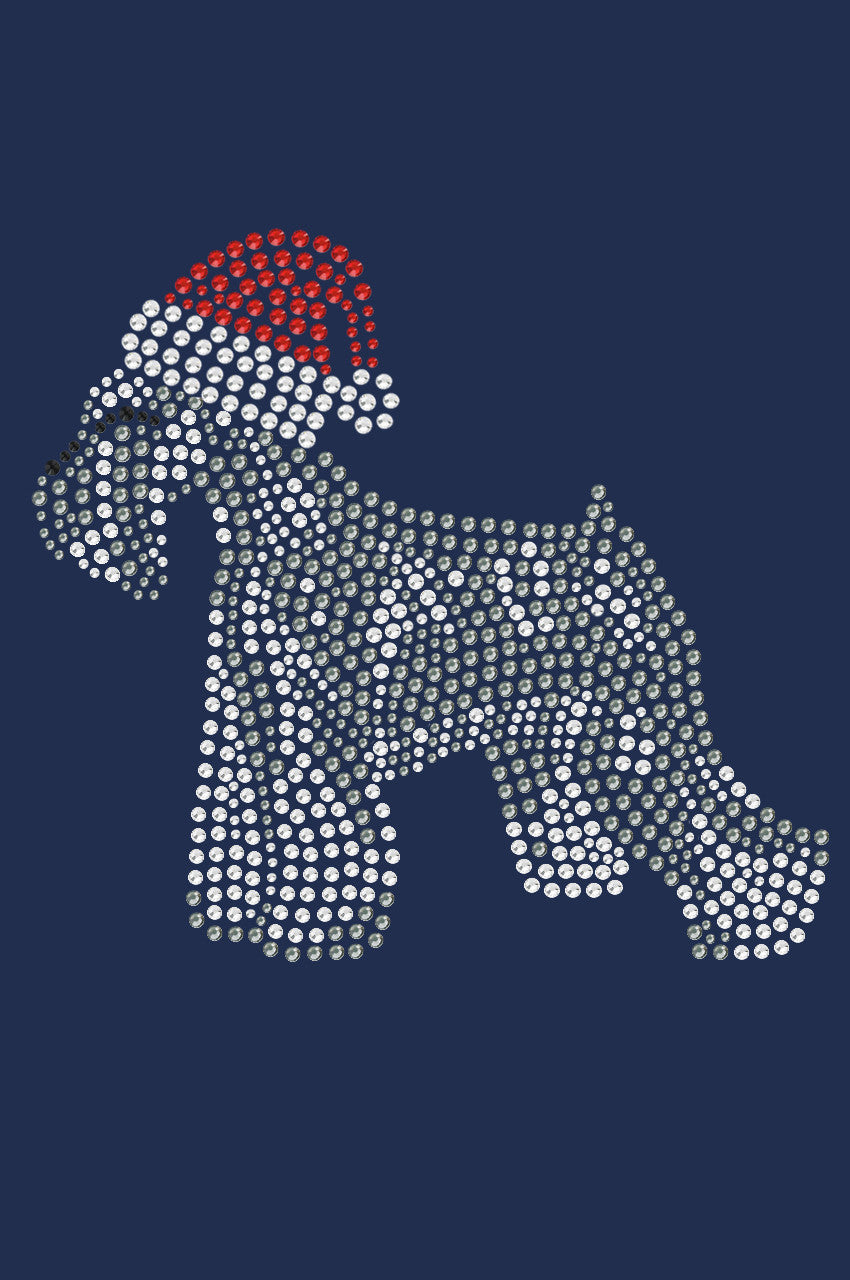 Schnauzer with Santa Hat - Womens T-shirt