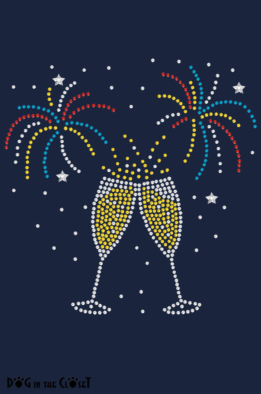 Happy New Year Drink & Fireworks - Womens Tee