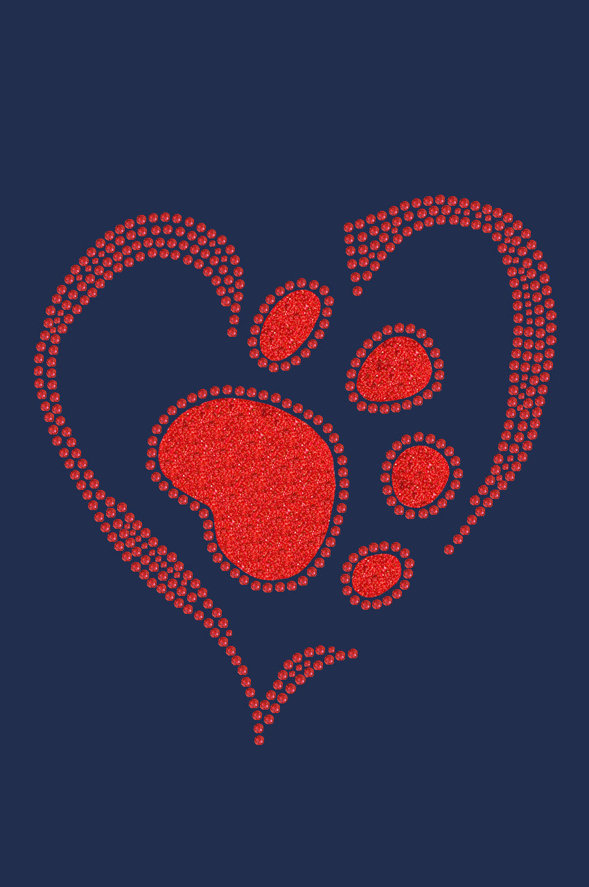 Red Paw Heart - Womens T-shirt