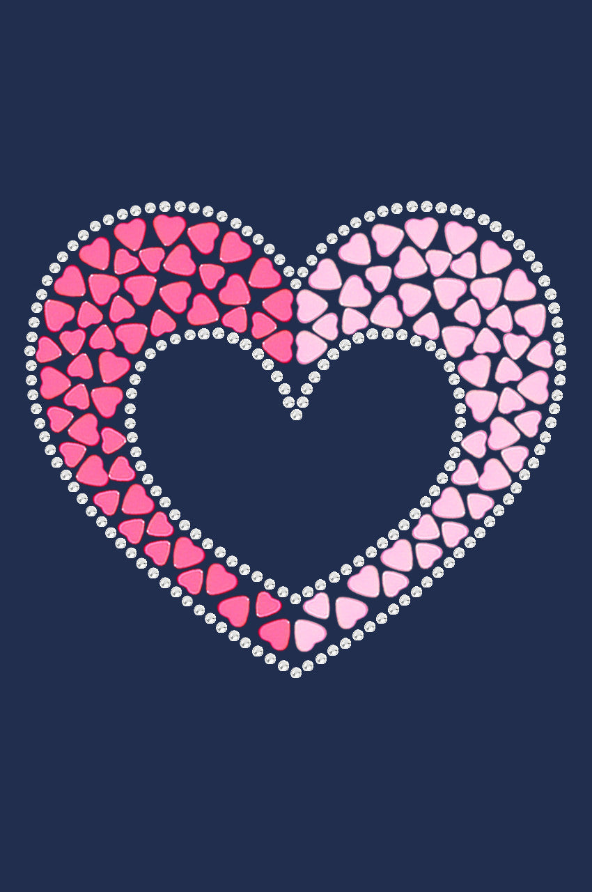 Pink & Light Pink Nailhead Hearts - Womens T-shirt