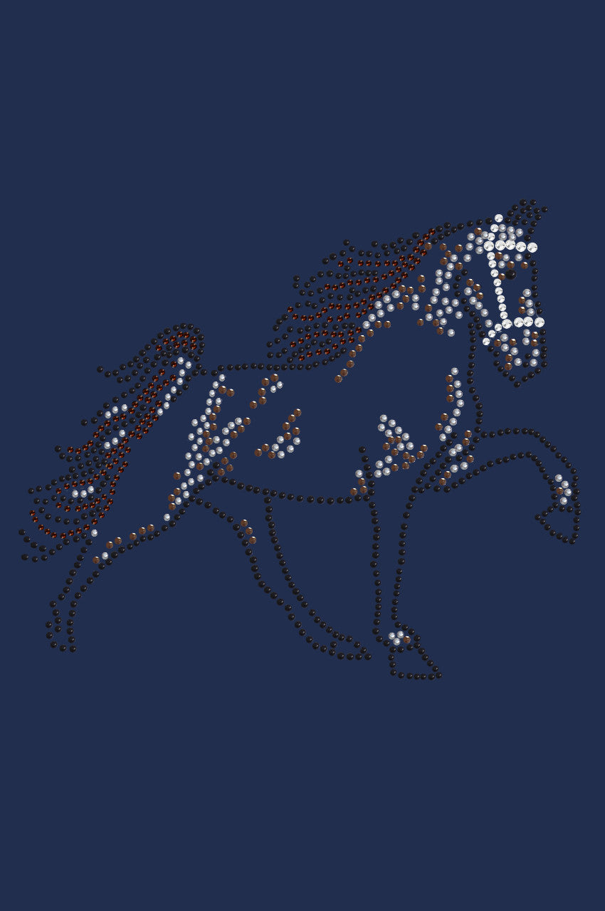 Horse (Brown Rhinestuds) - Womens T-shirt