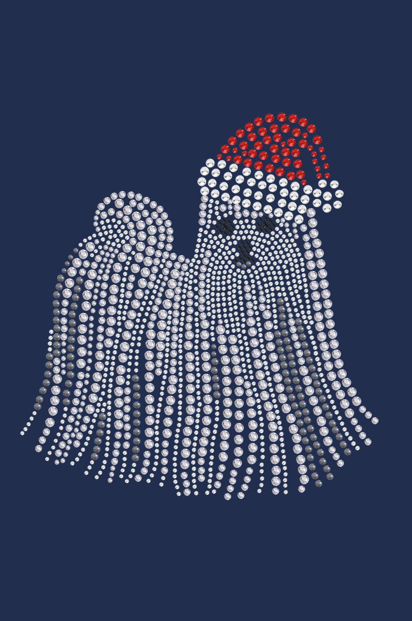 Maltese with Santa Hat - Womens T-shirt