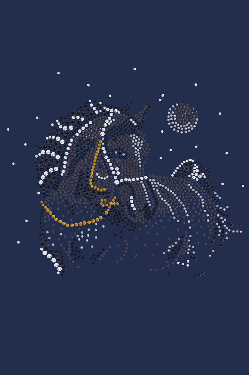 Horse with Stars & Moon - Womens T-shirt