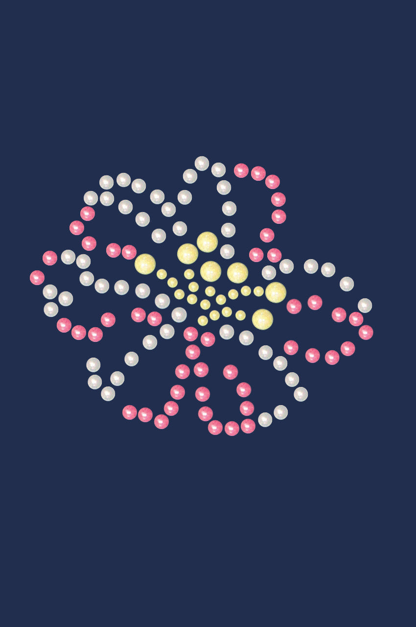 Pink & Yellow Pearl Flower - Womens T-shirt
