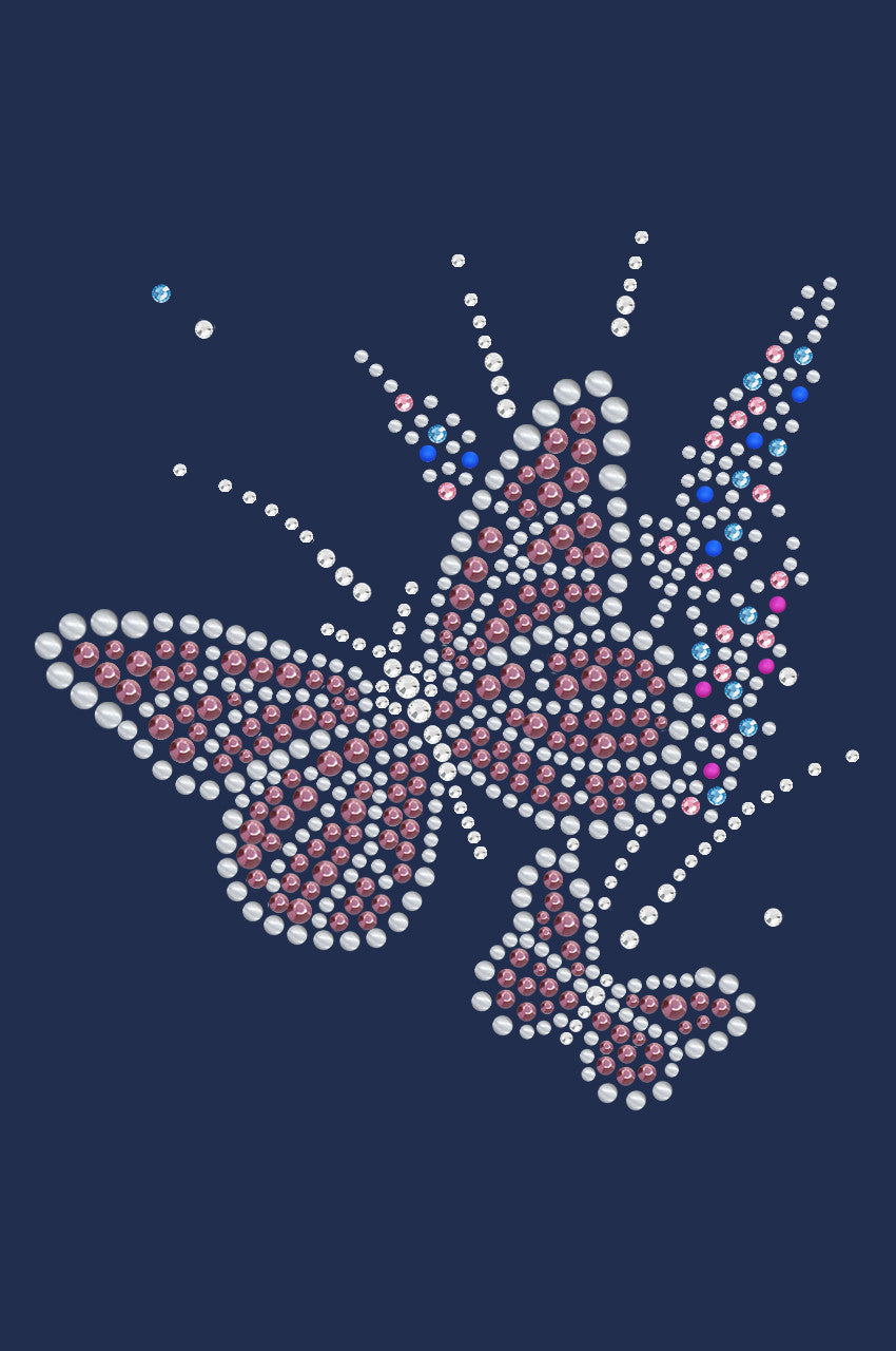 Pink Butterfly with Flowers - Bandannas