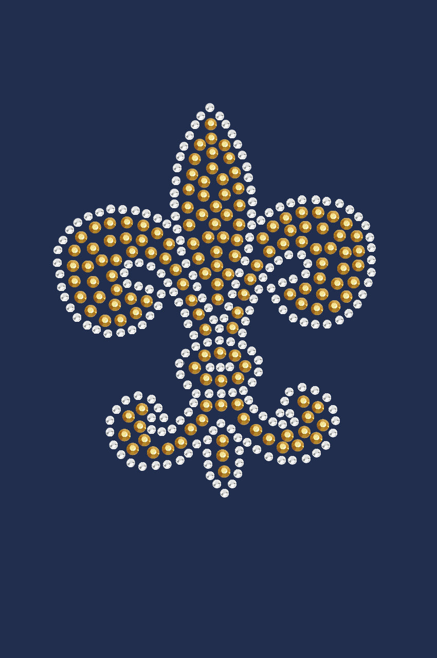 Fleur de Lis (Gold Rhinestuds) - Womens T-shirt