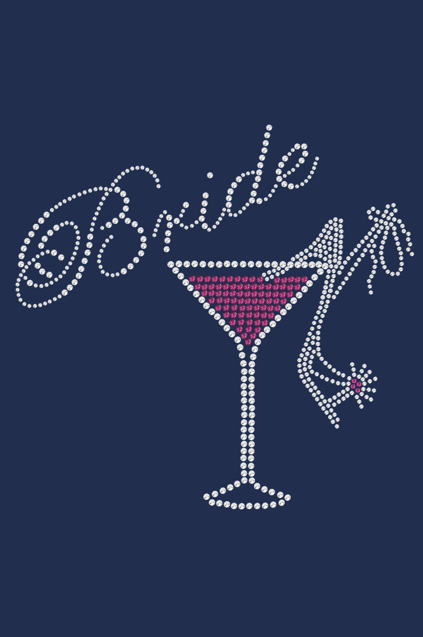 Bride with Drink & High Heel Shoe - Womens T-shirt