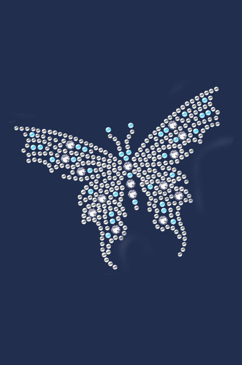 Blue Austrian crystal Butterfly - Womens T-shirt