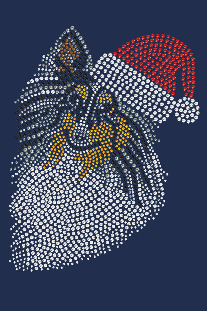 Sheltie Face (Tri Color) with Santa Hat - Womens T-shirt