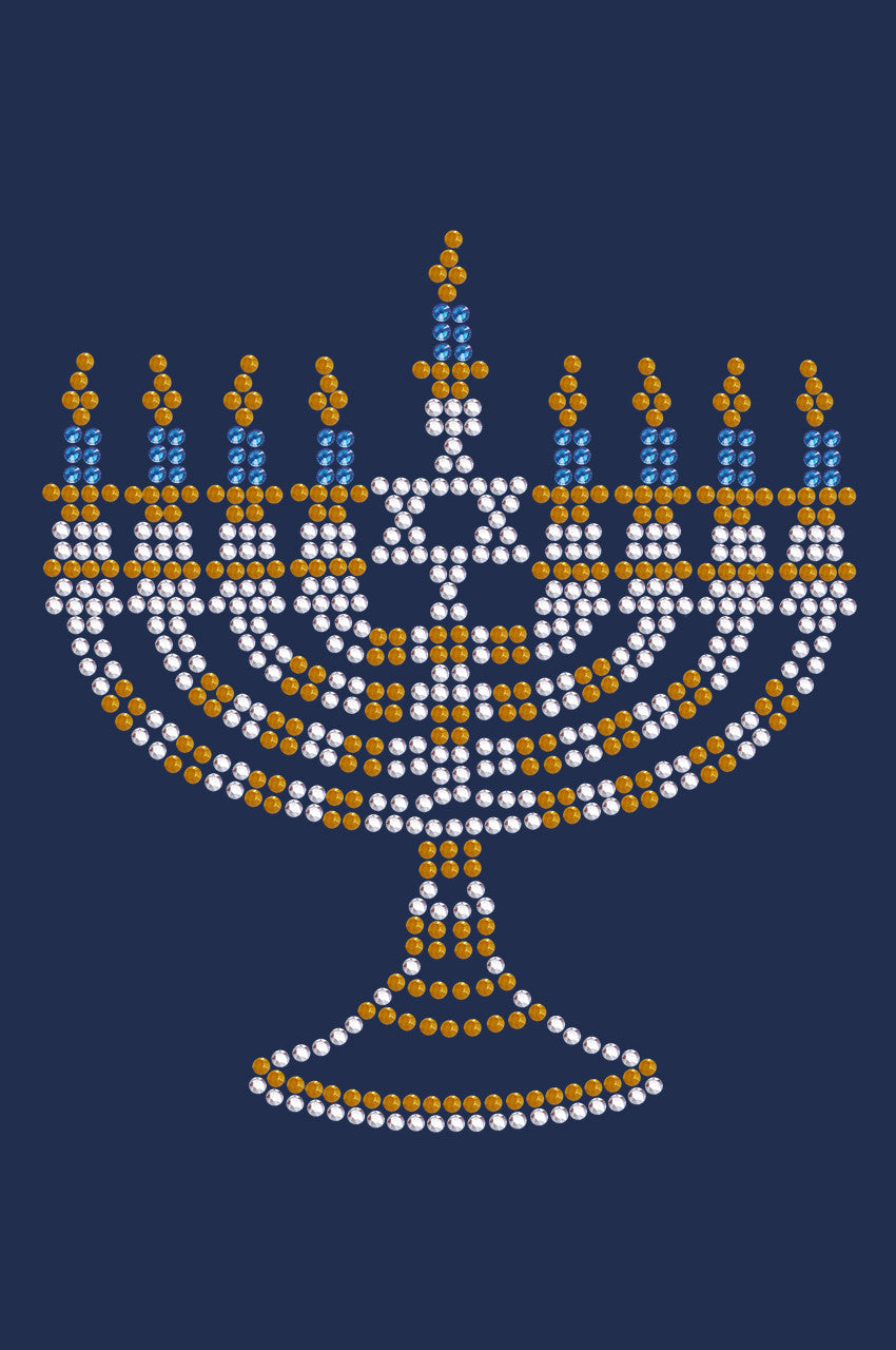 Menorah - Small (Blue, Silver, & Gold) - Women's T-shirt
