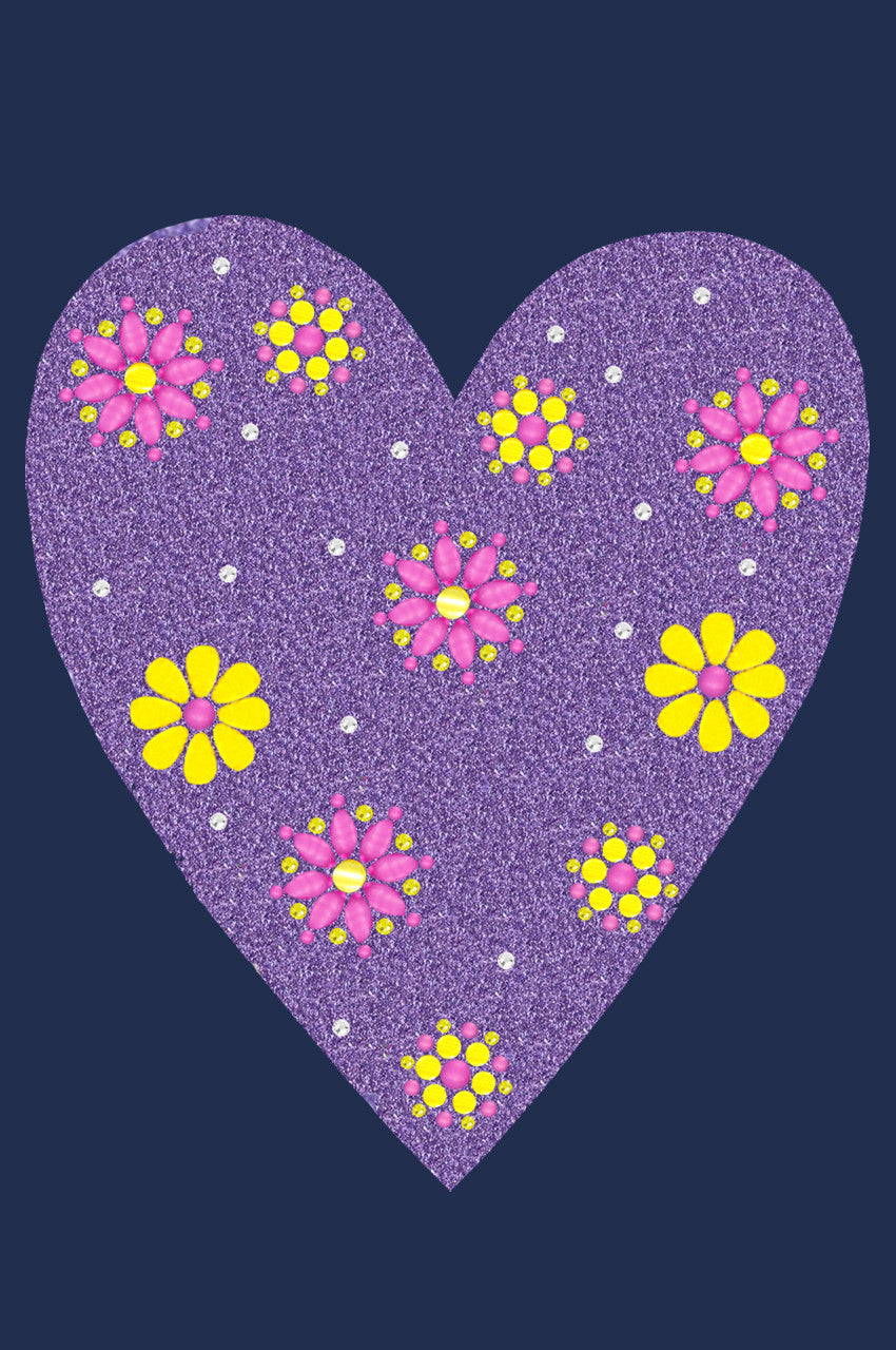 Purple Glitter Heart - Womens T-shirt