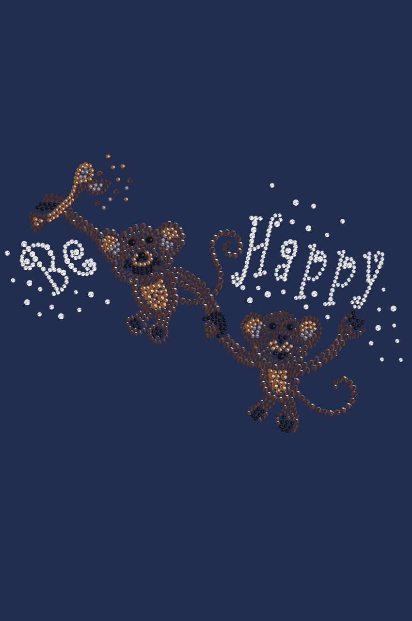 Monkeys - Be Happy - Womens T-shirt