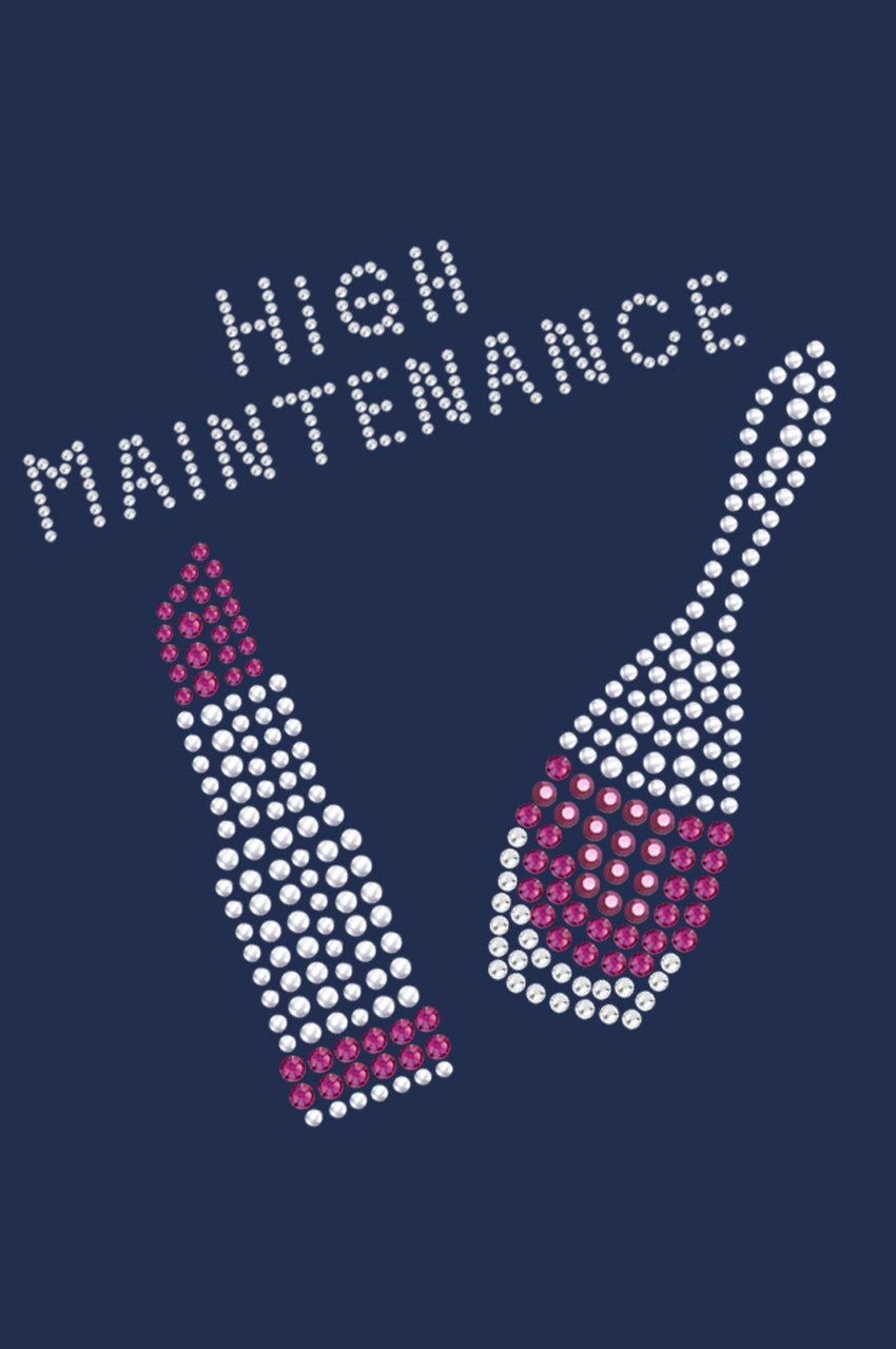 High Maintenance with Austrian crystal Nail Polish & Lipstick - Women's T-shirt