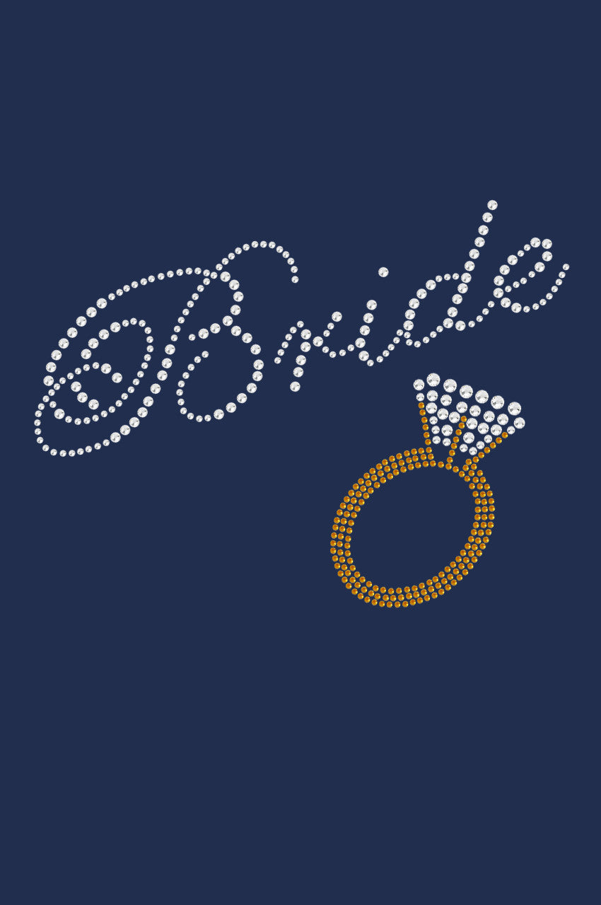Bride with Diamond Ring- Womens T-shirt