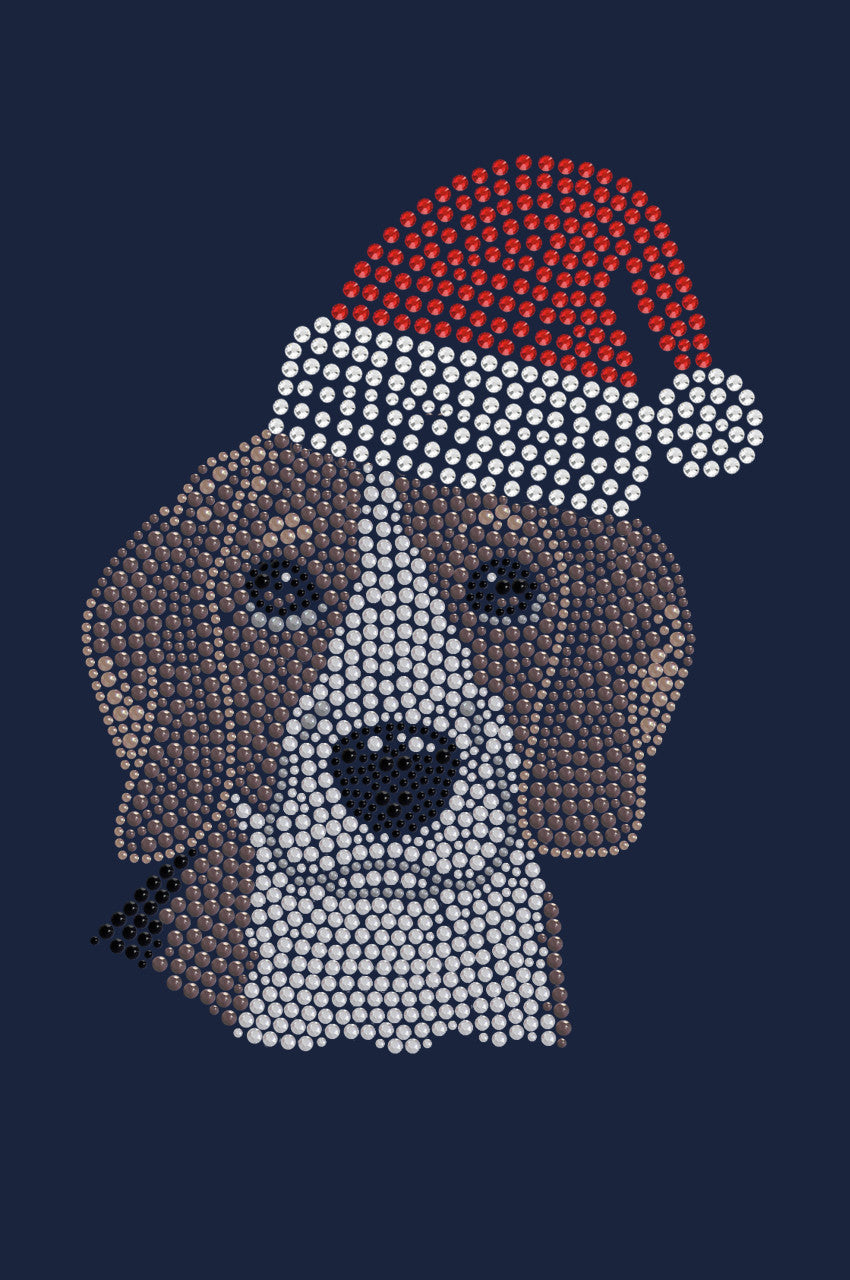 Beagle with Santa Hat - Womens Tee