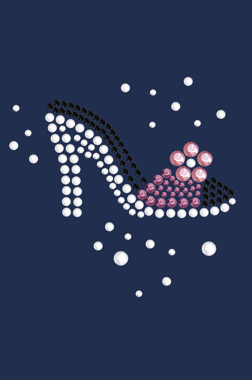 High Heel Shoe (Pink & Black) - Womens T-shirt