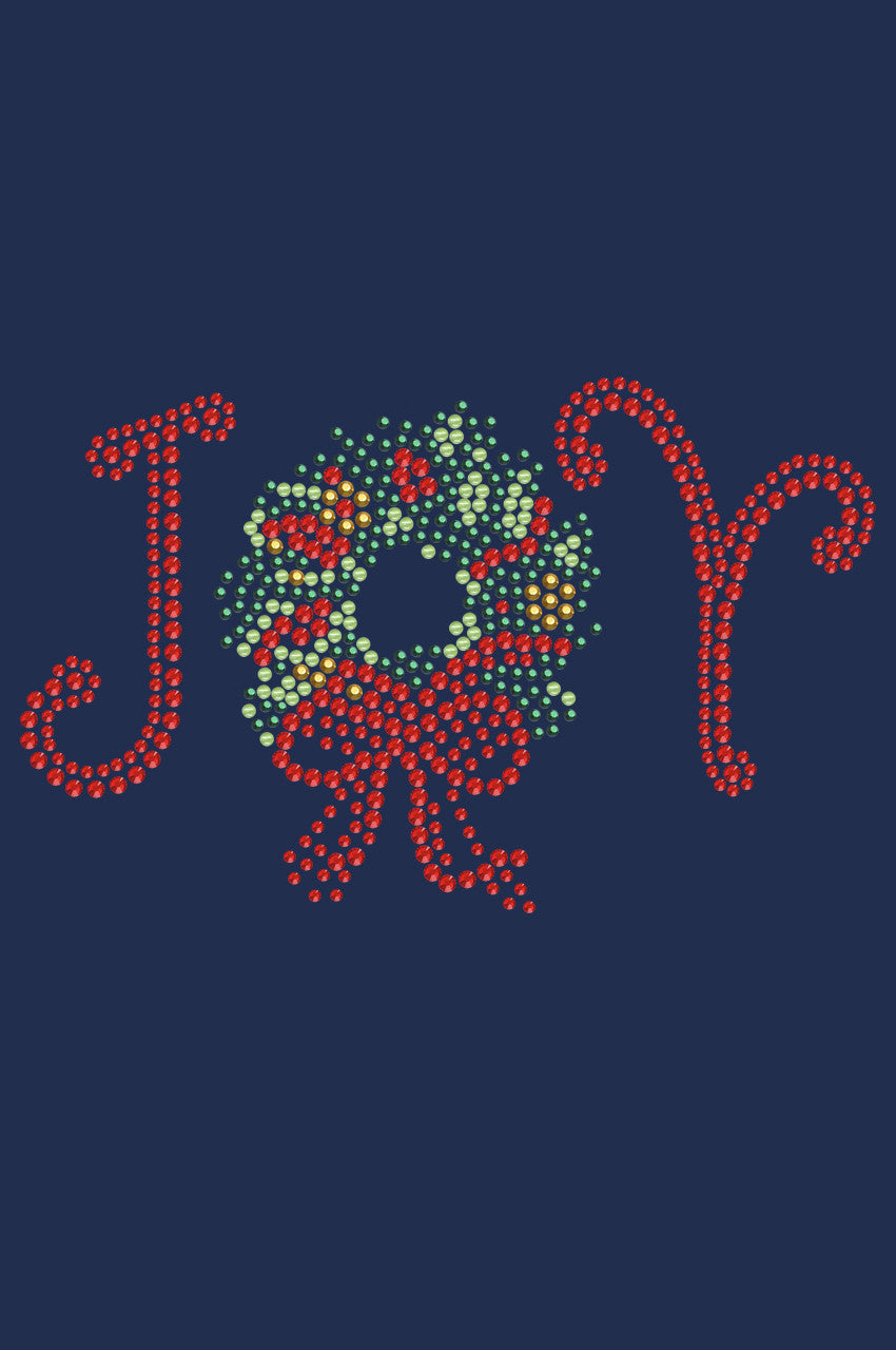 Joy Christmas Wreath - Womens T-shirt