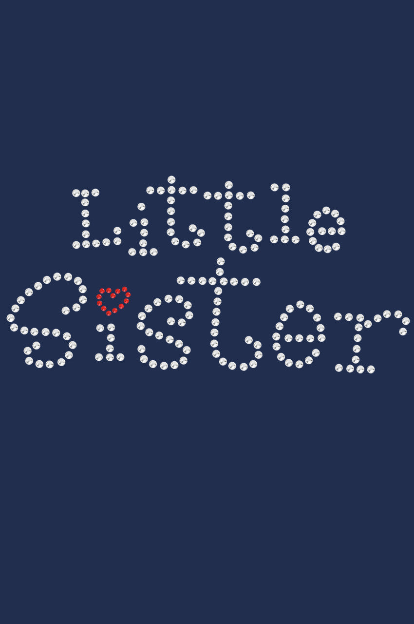 Little Sister with Red Heart - Womens T-shirt
