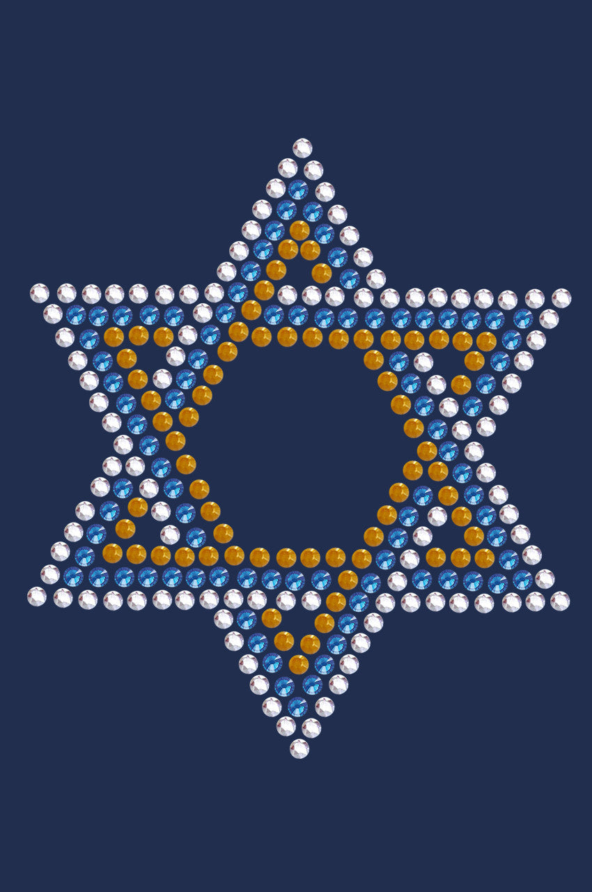 Star of David Blue & Gold (Small)- Bandanna