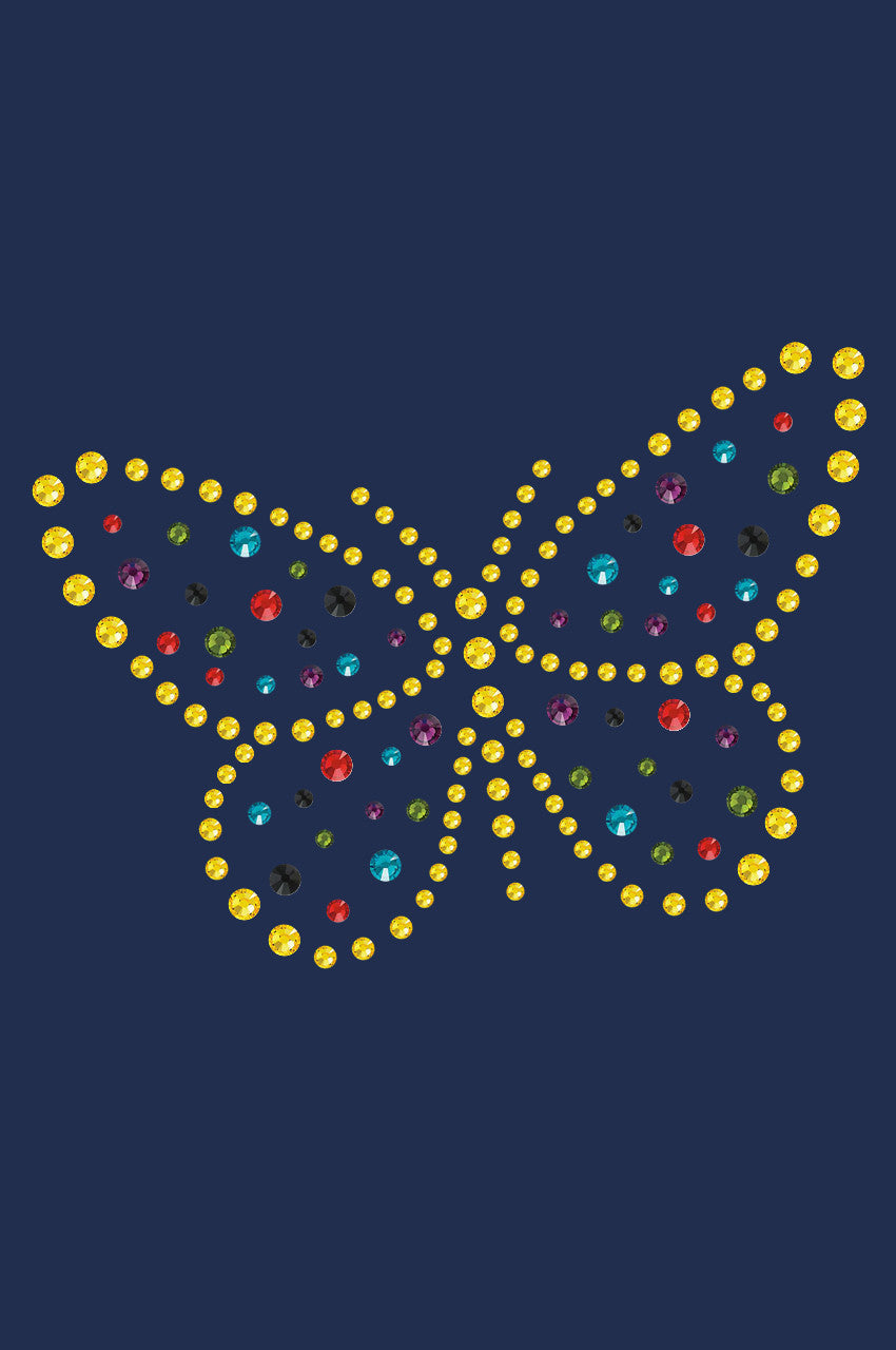 Yellow Dotted Butterfly - Womens T-shirt