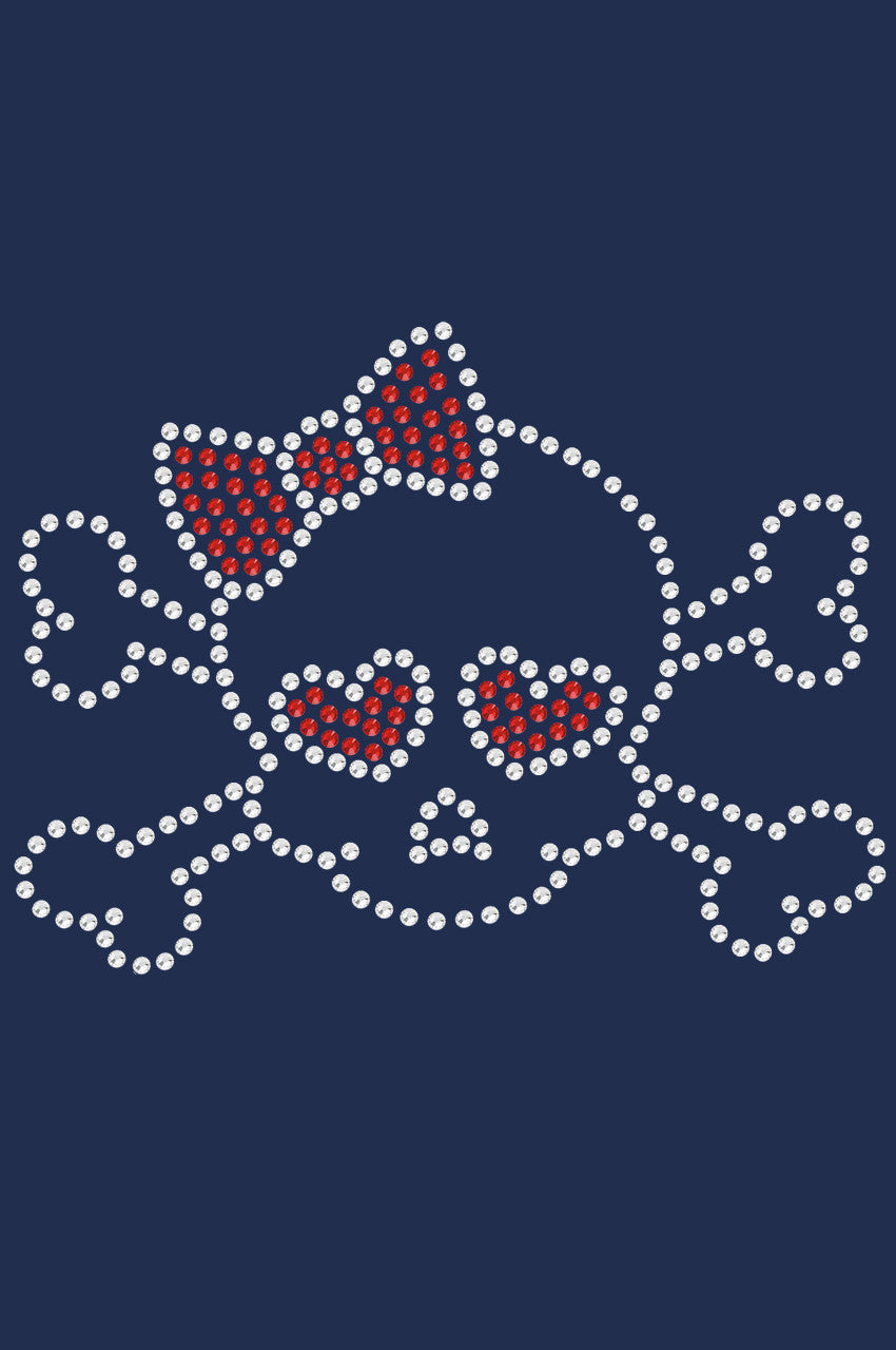 Skull with Red Bow - Women's T-shirt