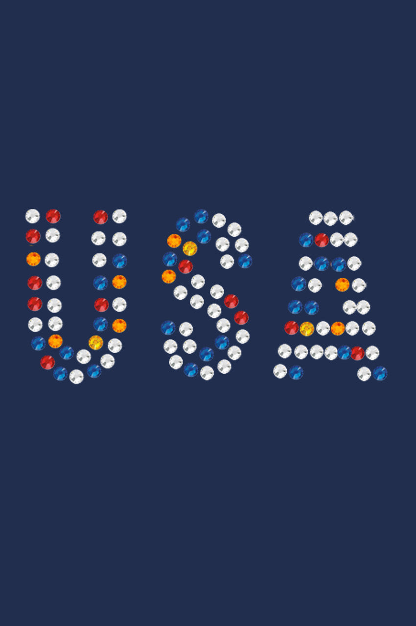 USA - Multicolor Rhinestones - Bandanna