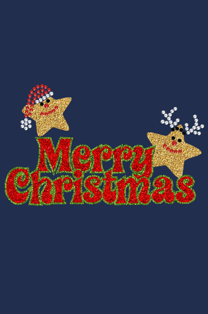 Merry Christmas Glitter Stars - Bandana