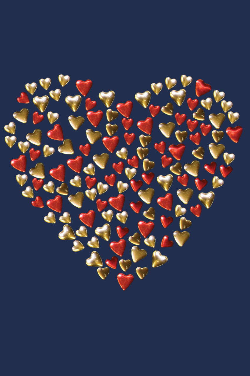 Red & Gold Nailhead Hearts Bandanna