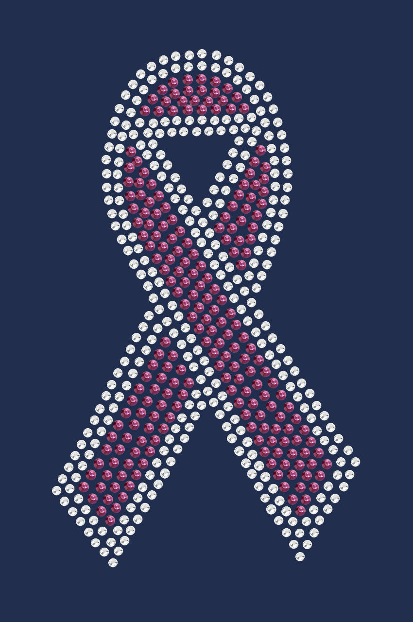 Ribbon (Pink with Clear Rhinestones) - Women's T-shirt