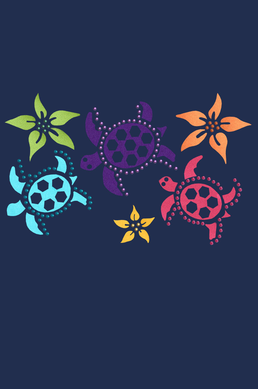 Satin Sea Turtles with Flowers - Bandanna